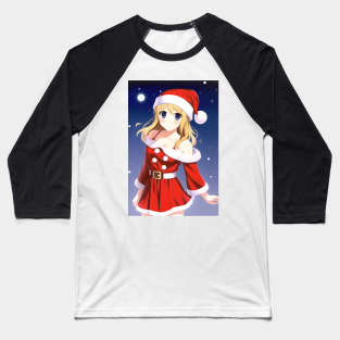 Santa Girl Baseball T-Shirt